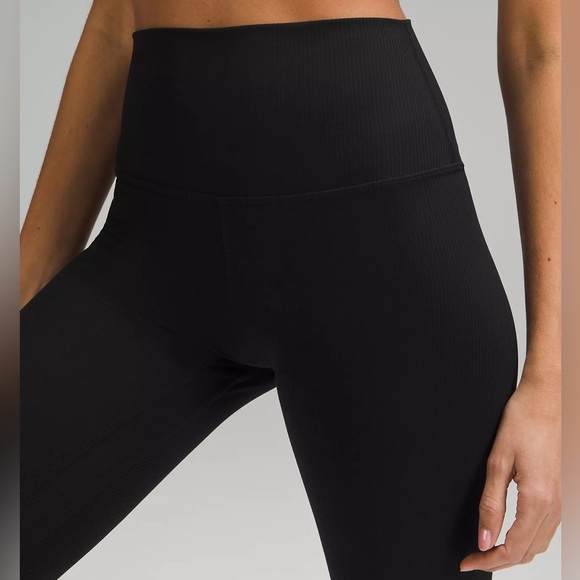 NWT lululemon Align™ High-Rise Ribbed Crop 23" Black 8 - Picture 5 of 6